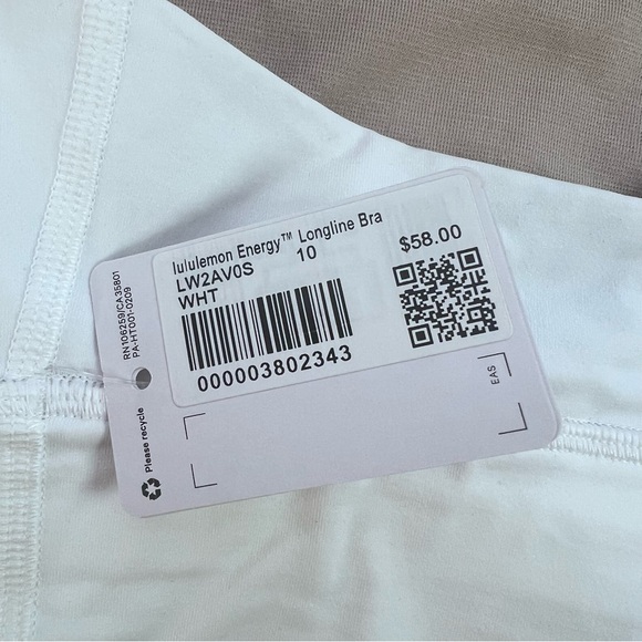 Lululemon Energy Longline Bra - white - 10 - NWT - Picture 5 of 14